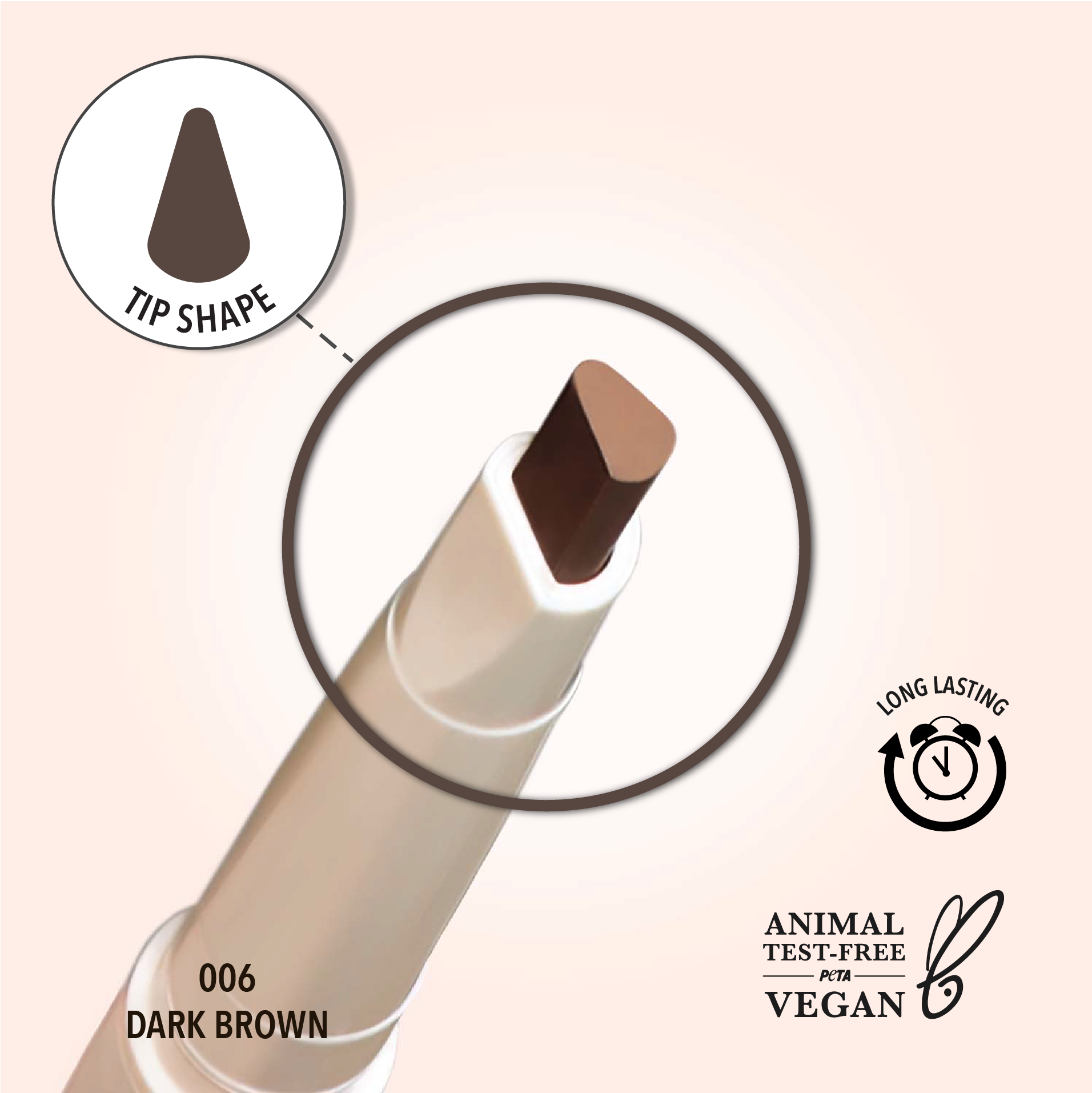 Angled Brow Pencil (006, Dark Brown)