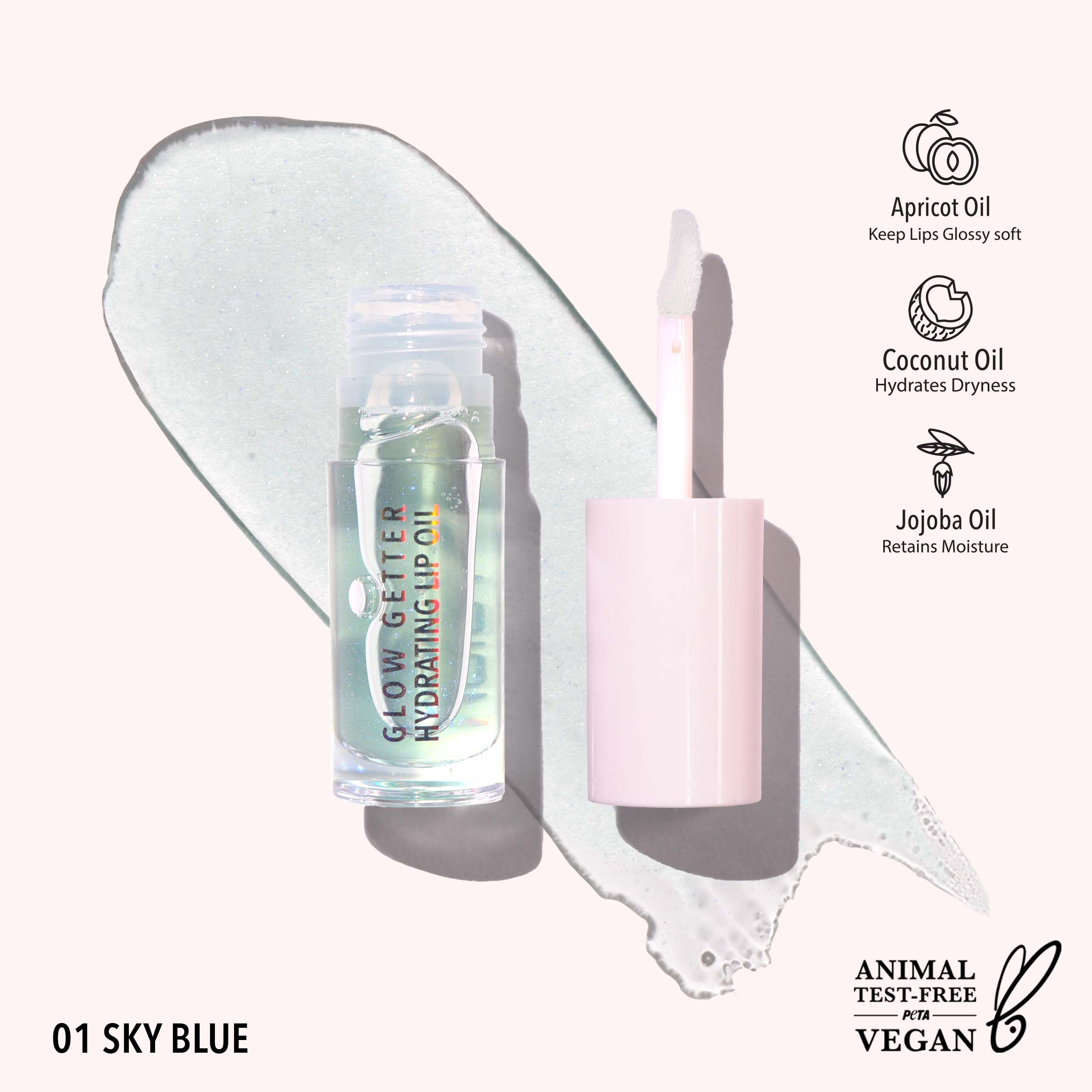 Glow Getter Hydrating Lip Oil (001, Sky Blue)