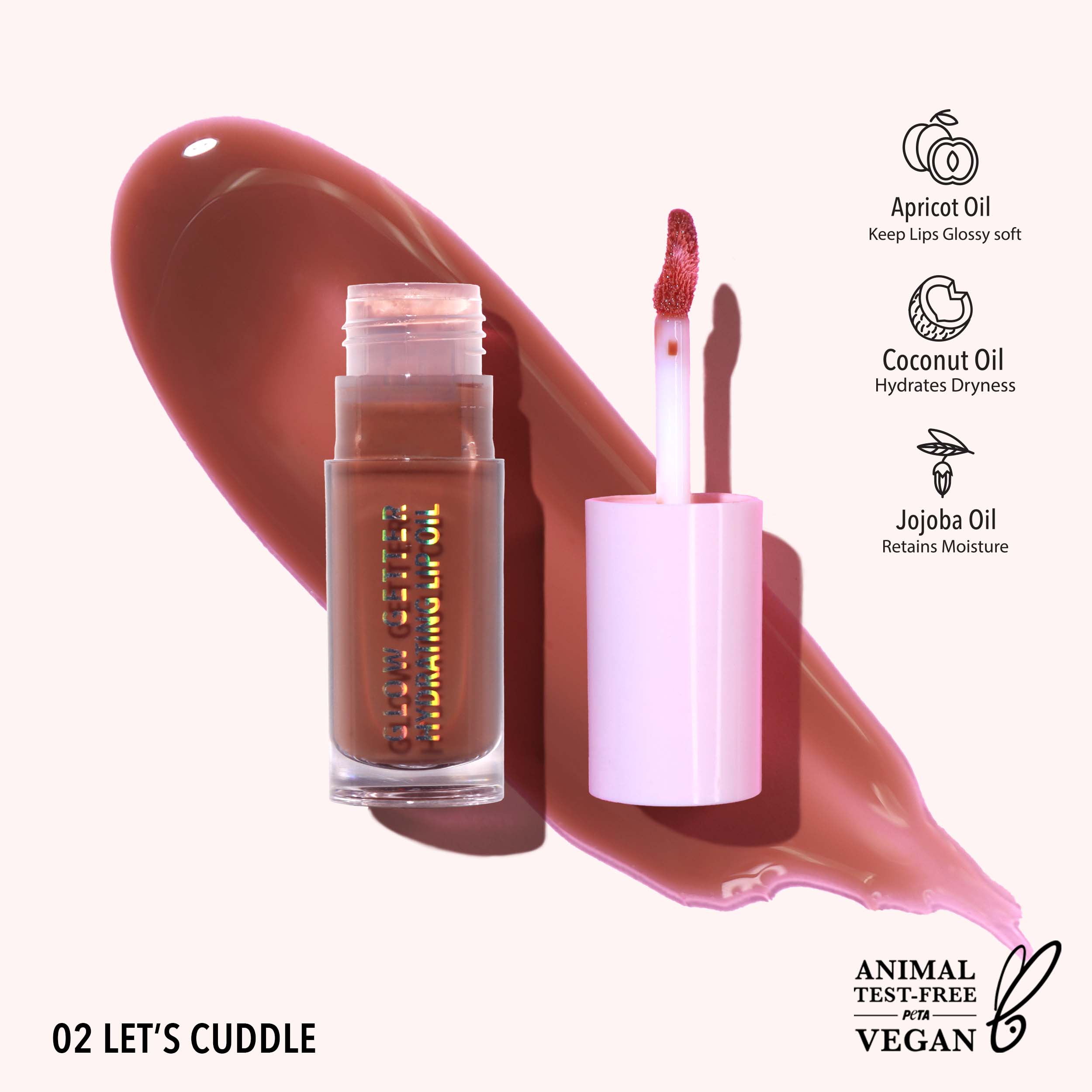Glow Getter Hydrating Lip Oil (002, Let's Cuddle)