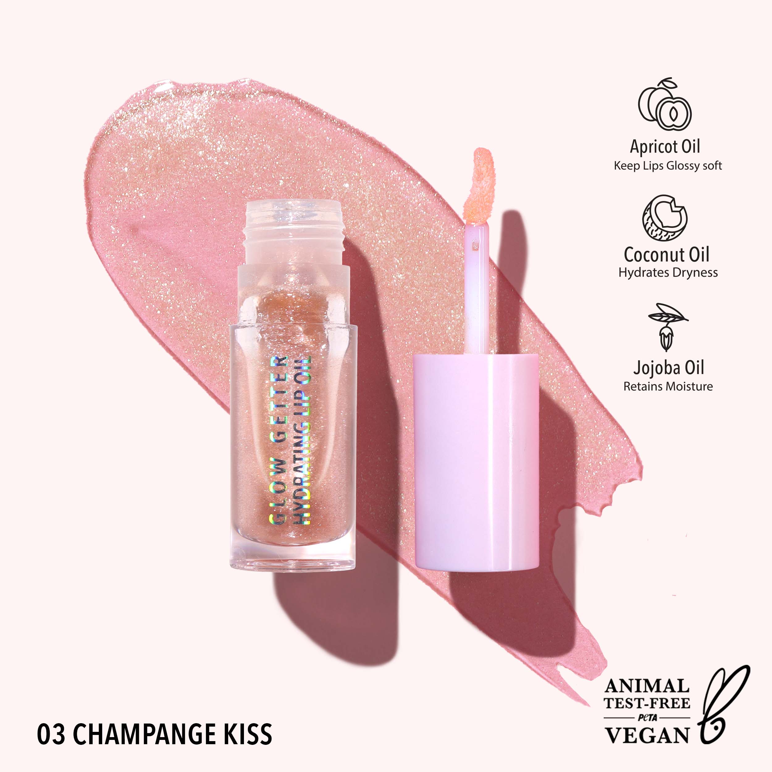 Glow Getter Hydrating Lip Oil (003, Champagne Kiss)