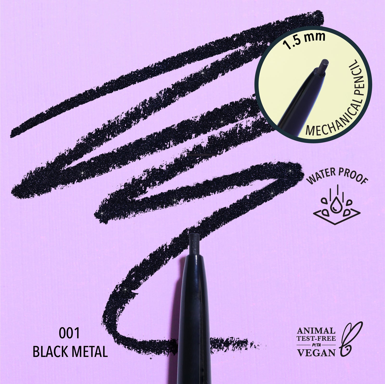 1.5MM Undeniable Gel Liner (001, Black Metal)